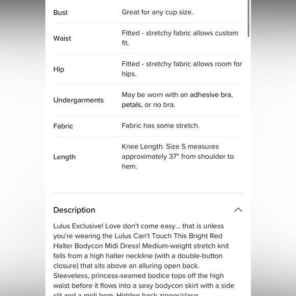 NWT LULU’s Red Halter bodycon midi dress open back sz XS - Picture 6 of 8